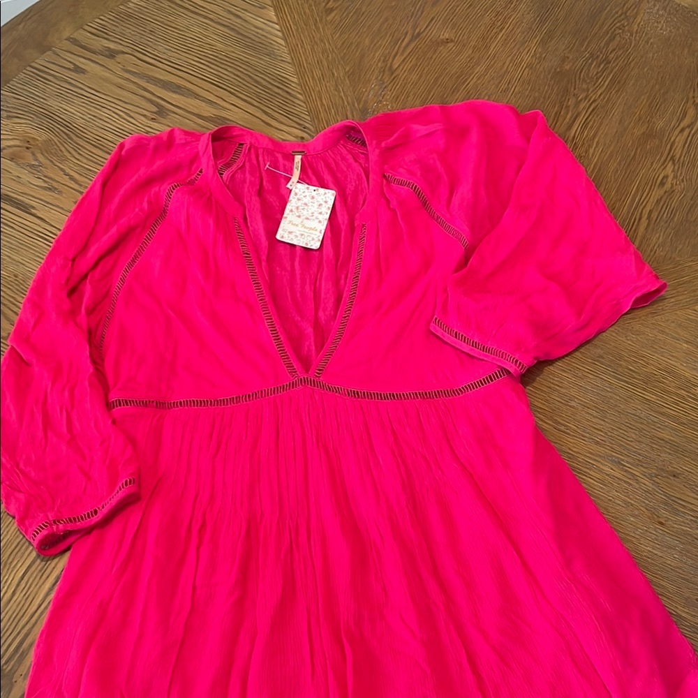 Free People Bright Pink Mini Dress